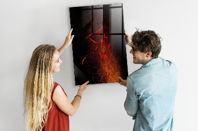 Magnetic glass board Hot Peppers