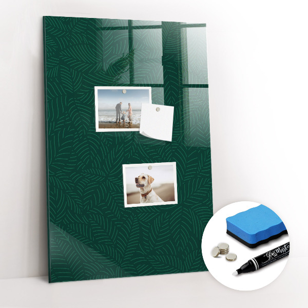 Magnetic Board with Magnets Leaf Pattern Lines