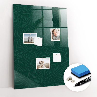 Magnetic Board with Magnets Leaf Pattern Lines