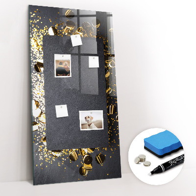 Magnetic Dry Erase Board Golden Confetti