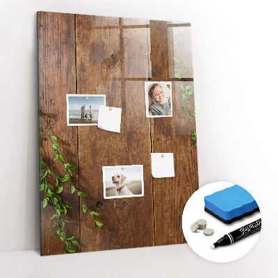 Magnetic Dry Erase Board Rustic Wood