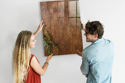 Magnetic Dry Erase Board Rustic Wood