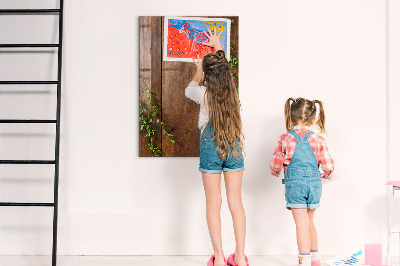 Magnetic erase board Rustic Wood