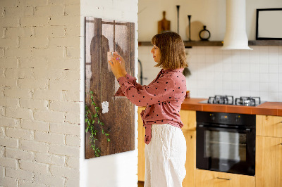 Magnetic Dry Erase Board Rustic Wood