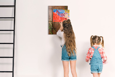 Magnetic erase board Rustic Wood