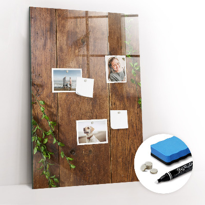 Magnetic Dry Erase Board Rustic Wood