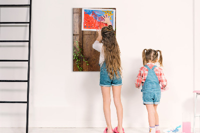 Magnetic Dry Erase Board Rustic Wood