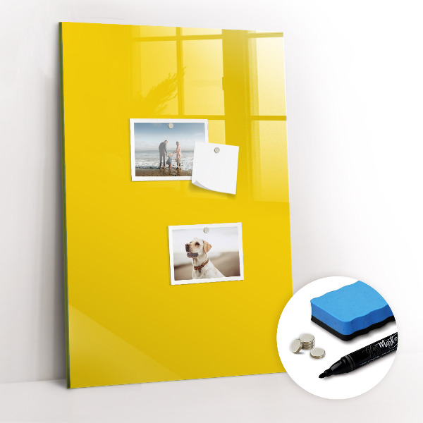 Dry erase magnetic board Golden yellow