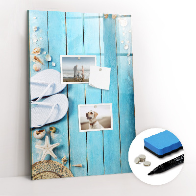 Dry erase magnetic board Blue beach boards