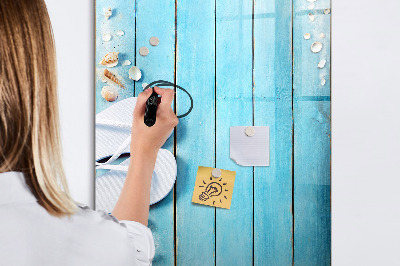 Dry erase magnetic board Blue beach boards