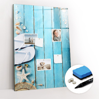Dry erase magnetic board Blue beach boards