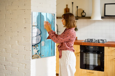 Dry erase magnetic board Blue beach boards