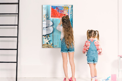 Dry erase magnetic board Blue beach boards