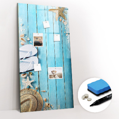 Dry erase magnetic board Blue beach boards