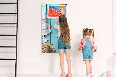 Dry erase magnetic board Blue beach boards