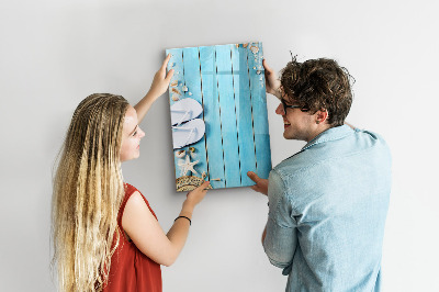 Dry erase magnetic board Blue beach boards