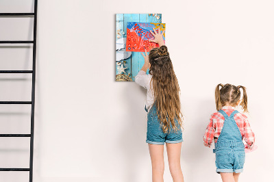 Dry erase magnetic board Blue beach boards