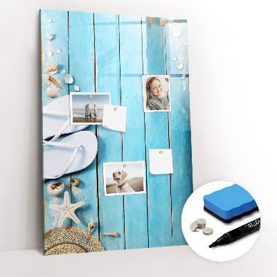 Dry erase magnetic board Blue beach boards