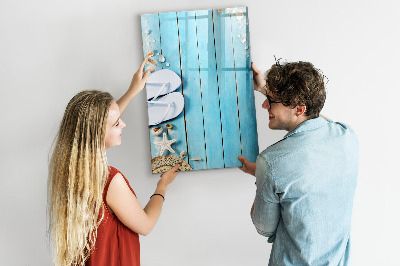 Dry erase magnetic board Blue beach boards