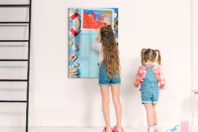 Magnetic board with marker Beach set for enthusiasts