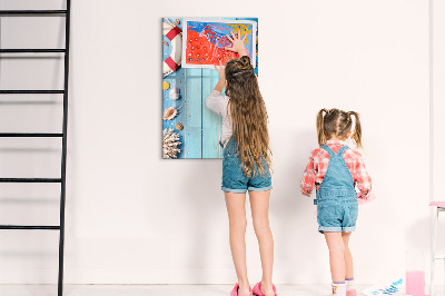 Magnetic board with marker Beach set for enthusiasts