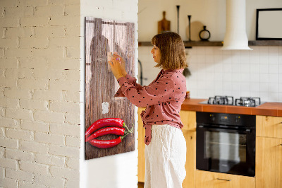 Magnetic board for drawing drawing Pepper on board