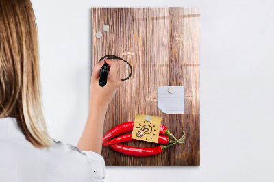 Magnetic board for drawing drawing Pepper on board