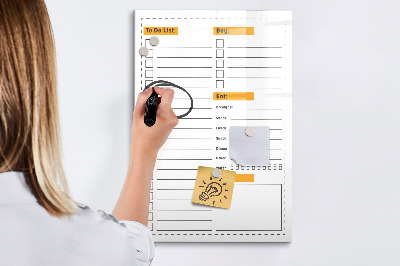 Dry erase magnetic board To-do list