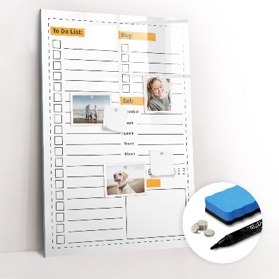 Dry erase magnetic board To-do list