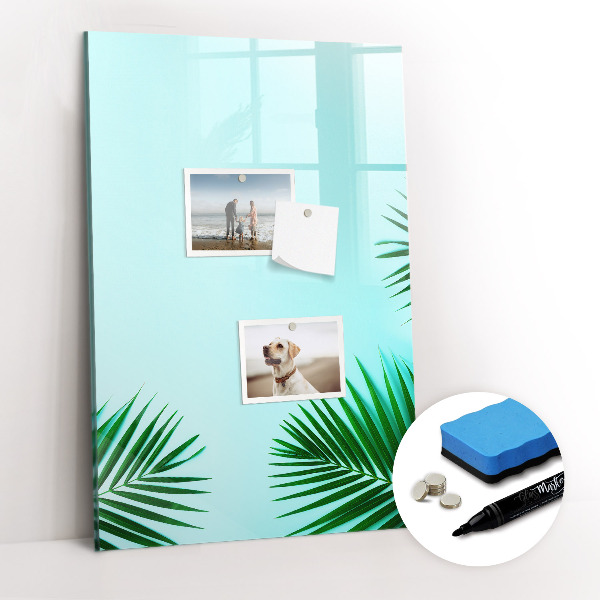Dry erase magnetic board Tropical leaves