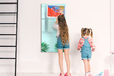 Dry erase magnetic board Tropical leaves