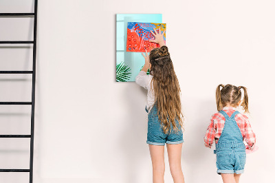 Dry erase magnetic board Tropical leaves