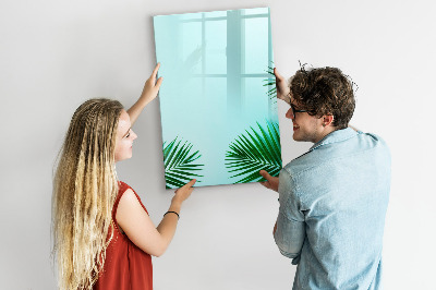 Dry erase magnetic board Tropical leaves