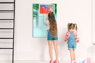 Dry erase board magnetic Palm leaves