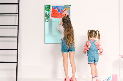 Dry erase board magnetic Palm leaves