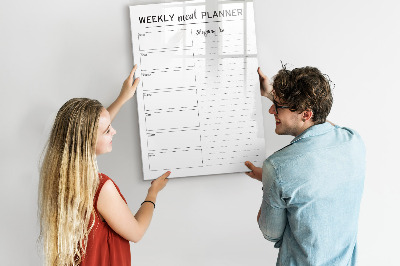 Magnetic writing board Weekly meal planner