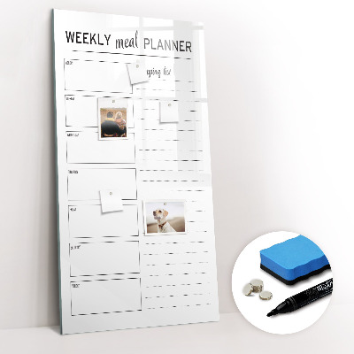 Magnetic writing board Weekly meal planner