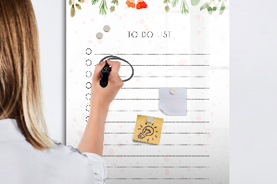 Dry erase magnetic board Today's list