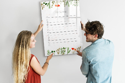 Dry erase magnetic board Today's list