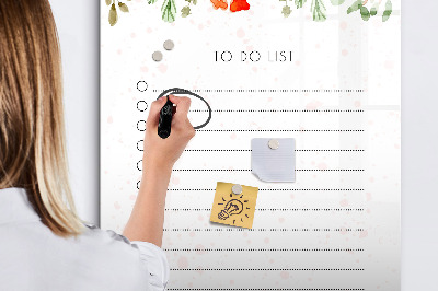 Dry erase magnetic board Today's list