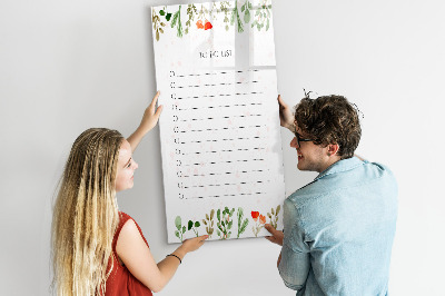 Dry erase magnetic board Today's list