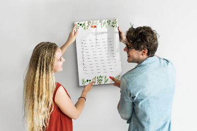 Dry erase magnetic board Today's list