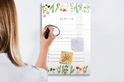 Dry erase magnetic board Today's list