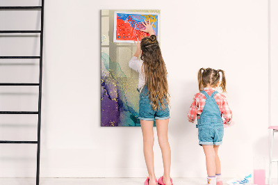 Dry erase board magnetic Colorful Marble