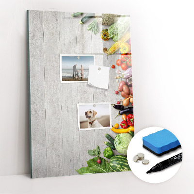 Dry erase board magnetic Vegetables on Wood