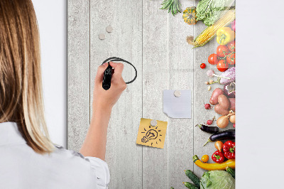 Dry erase board magnetic Vegetables on Wood