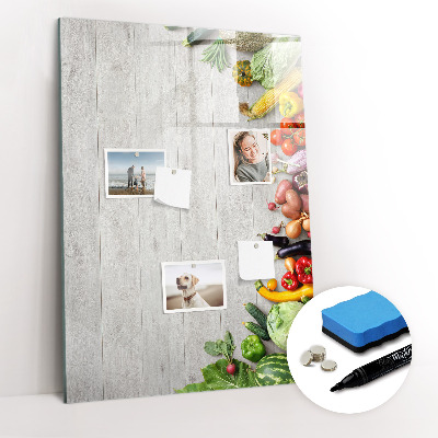 Dry erase board magnetic Vegetables on Wood