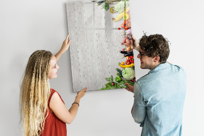 Dry erase board magnetic Vegetables on Wood