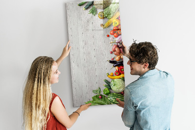 Dry erase board magnetic Vegetables on Wood