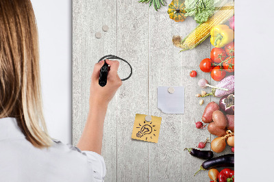Dry erase board magnetic Vegetables on Wood